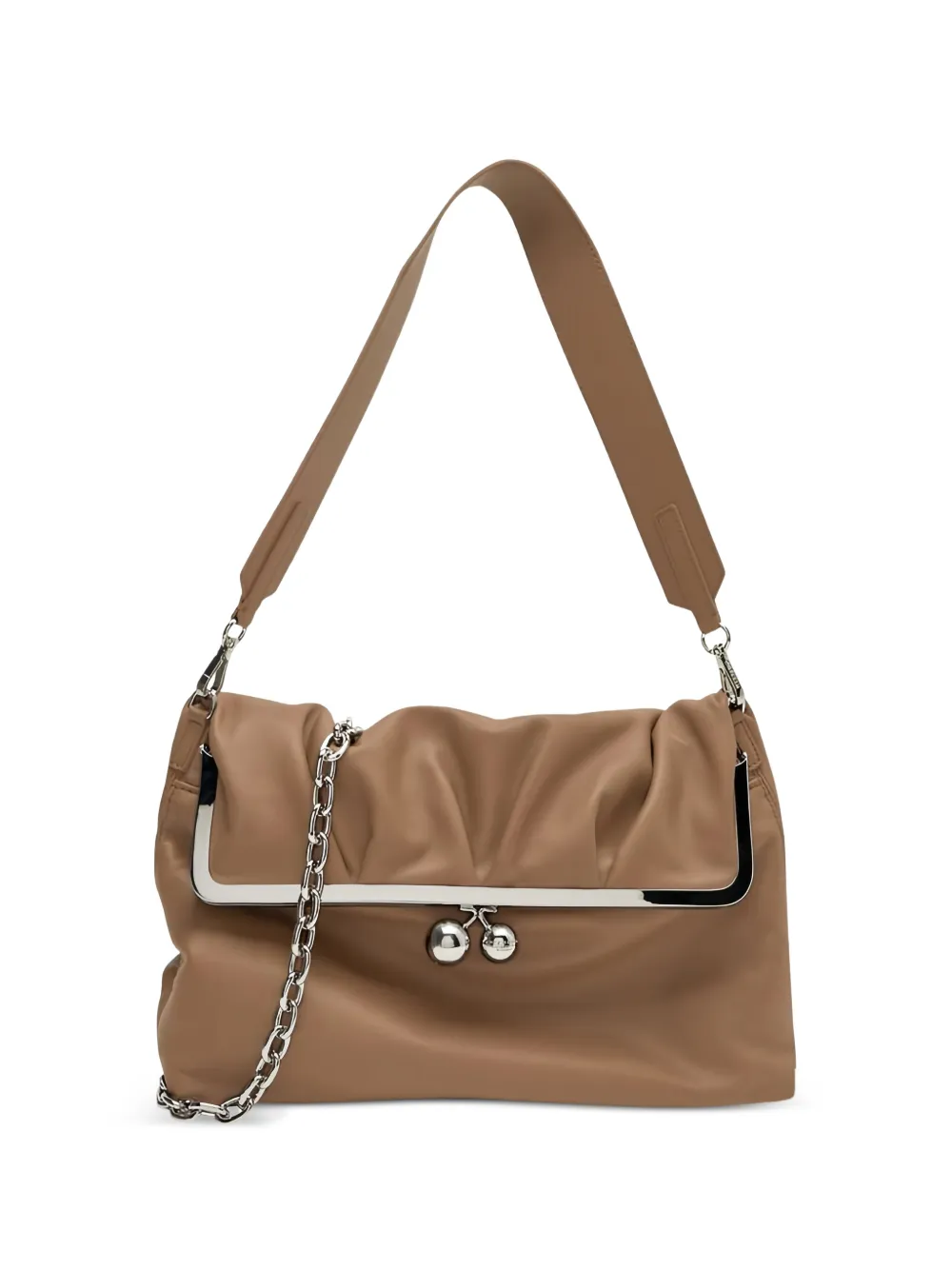 Weekend Max Mara aslalom frame leather backpack - Marrone