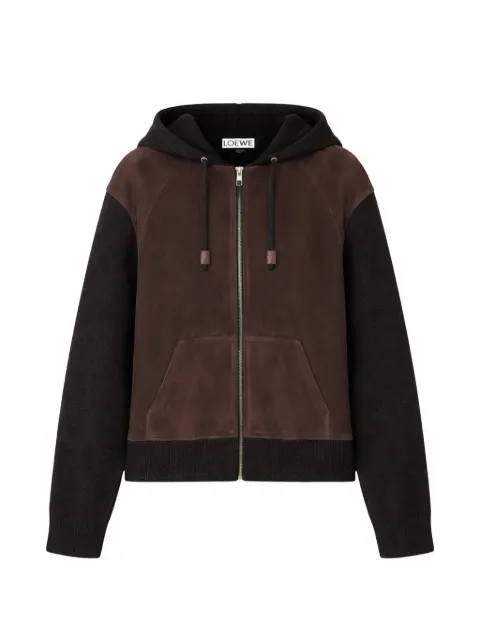LOEWE drawstring zip-up hoodie