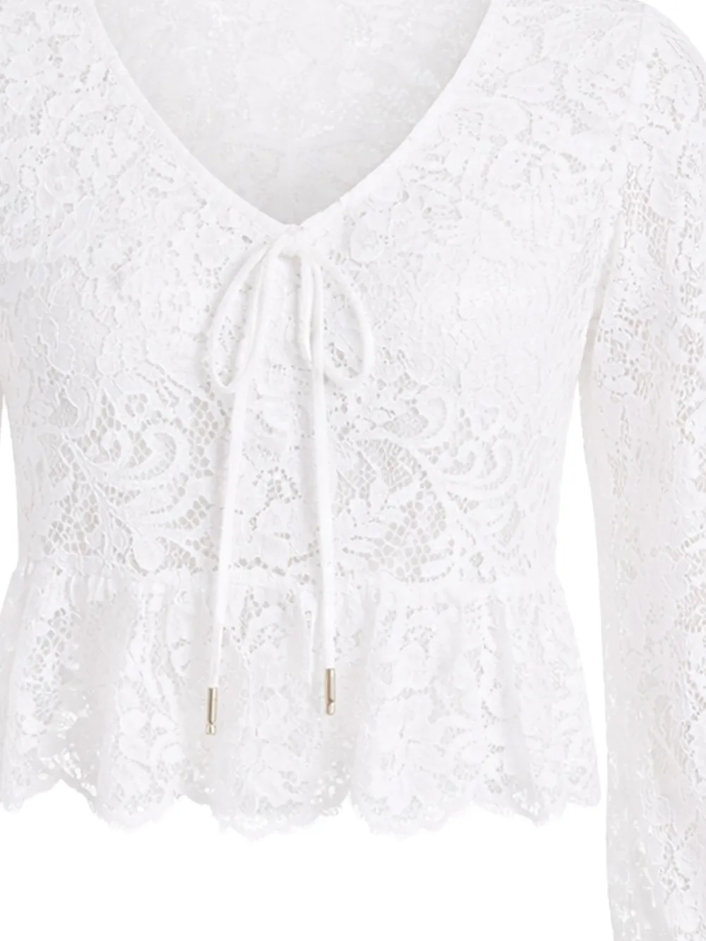  Michael Michael Kors Lace V-neck Top - White 