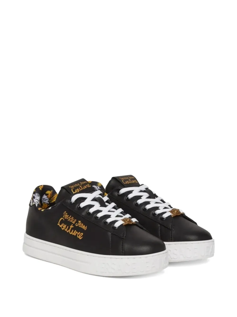 Versace Jeans Couture Sneakers met logo Zwart