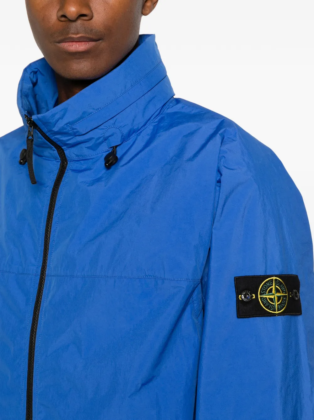 Stone Island Jack met logopatch Blauw