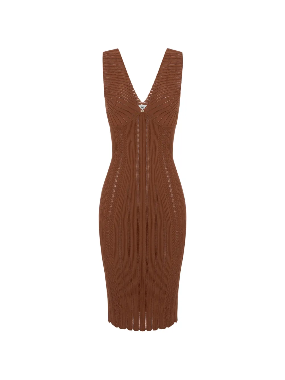 Elisabetta Franchi V-neck detail dress - Marrone