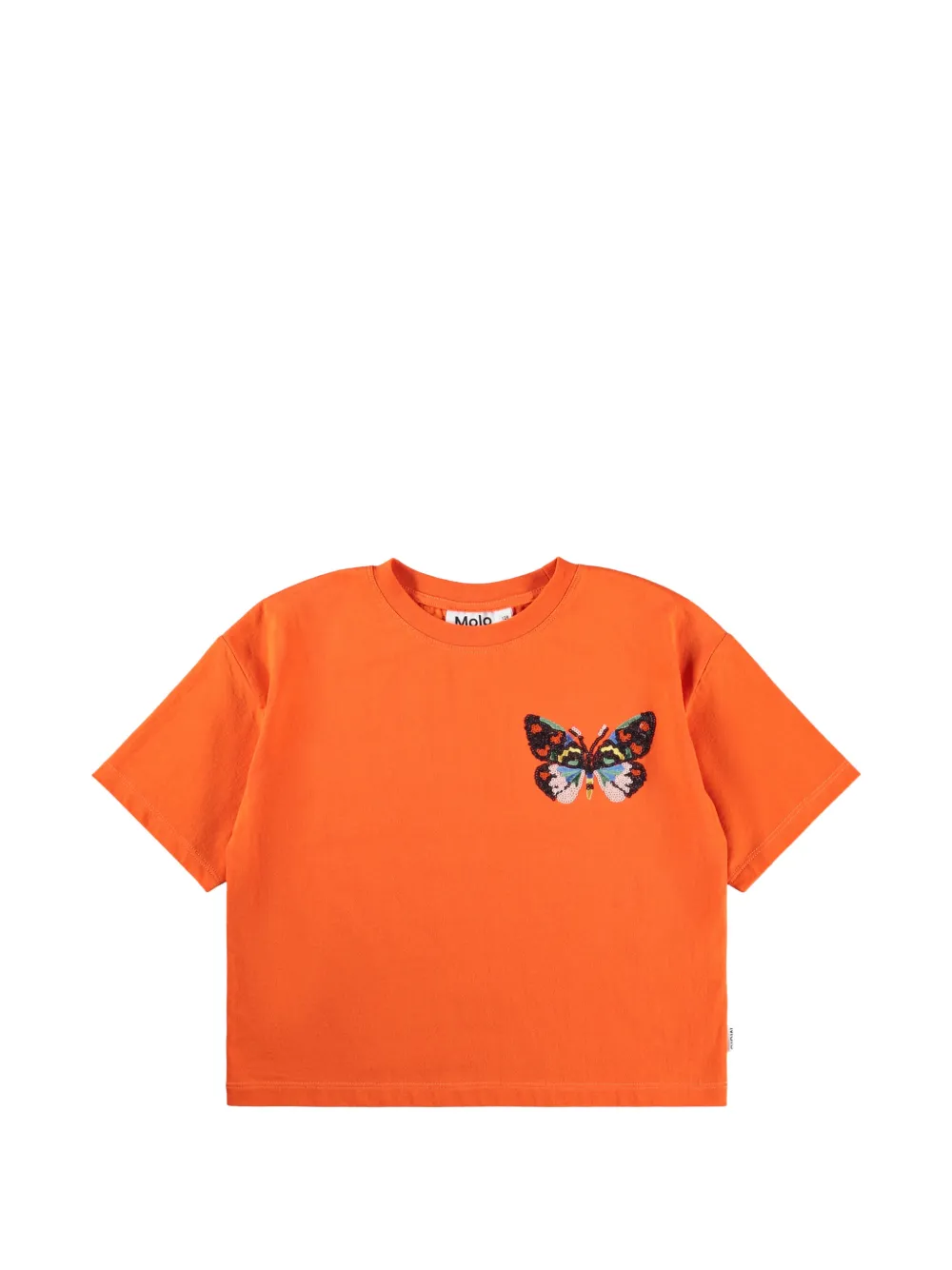 Molo sequin-butterfly short-sleeve T-shirt - Arancione