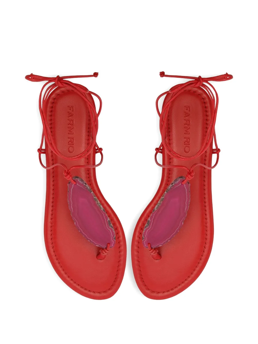 FARM Rio Sandalen met striksteen Rood