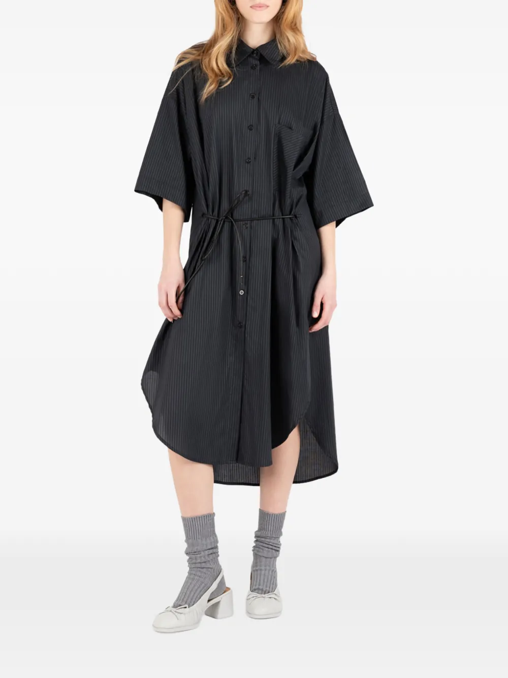 Société Anonyme button-front midi shirt dress - Nero