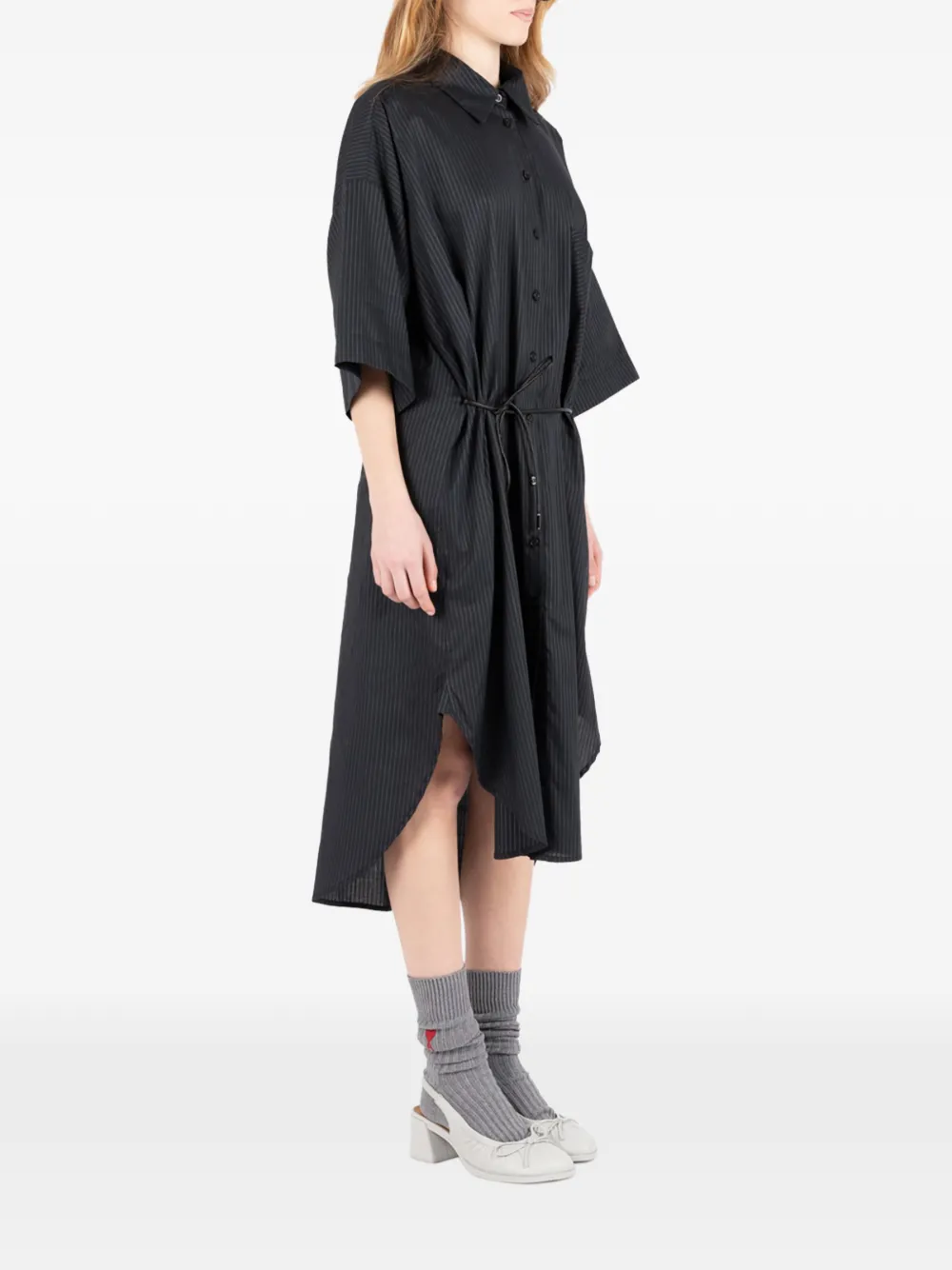 Société Anonyme Midi-blousejurk met knopenbies Zwart