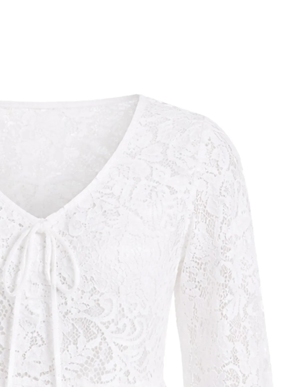  Michael Michael Kors Lace V-neck Top - White 