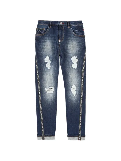 Philipp Plein Junior skull distressed jeans