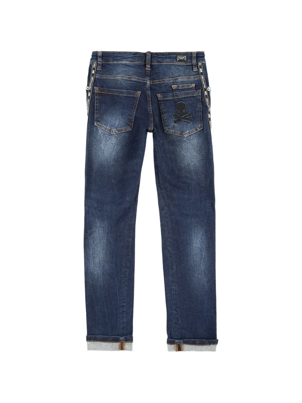  Philipp Plein Junior Skull Distressed Jeans - Blue 