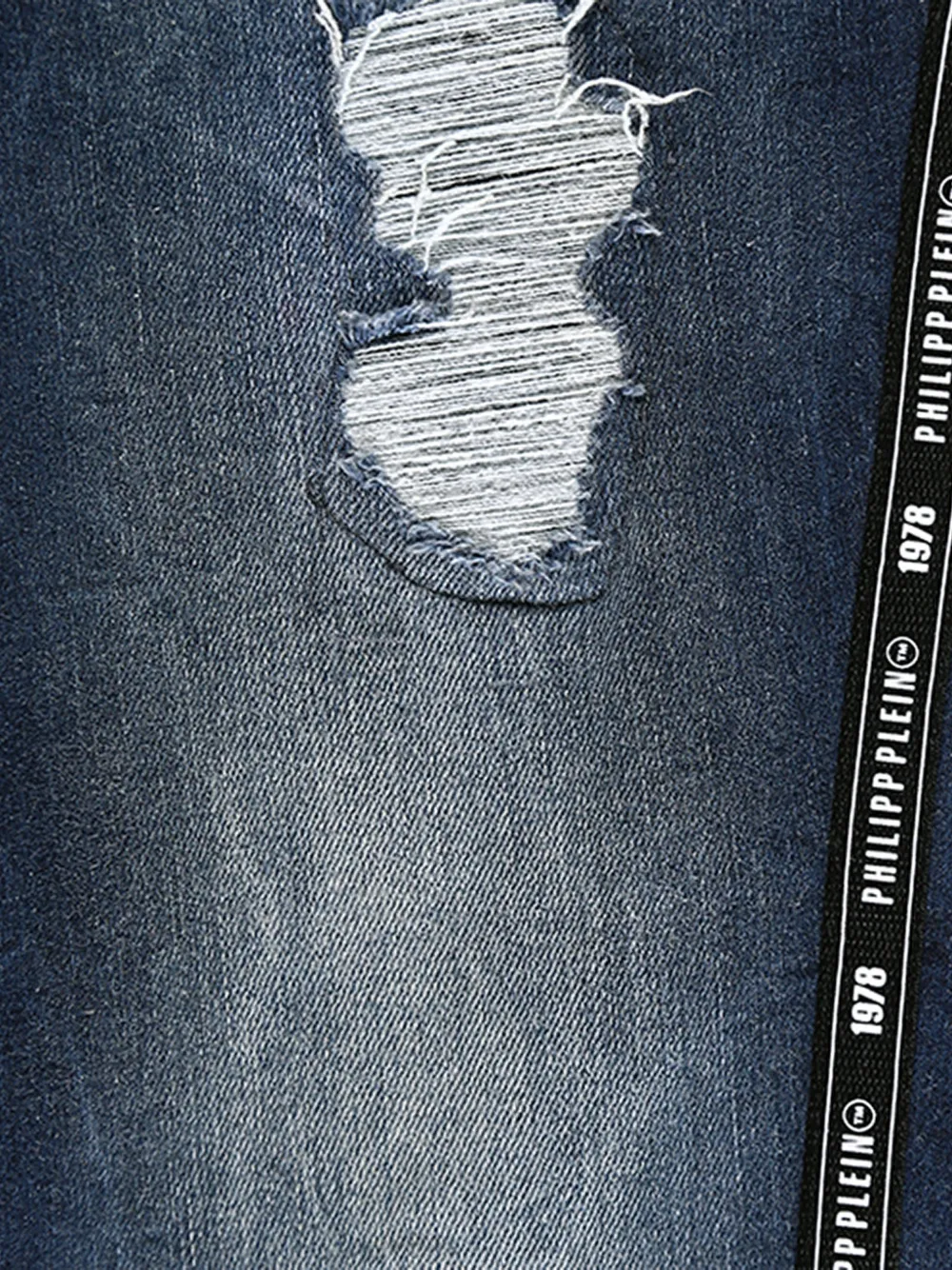  Philipp Plein Junior Skull Distressed Jeans - Blue 