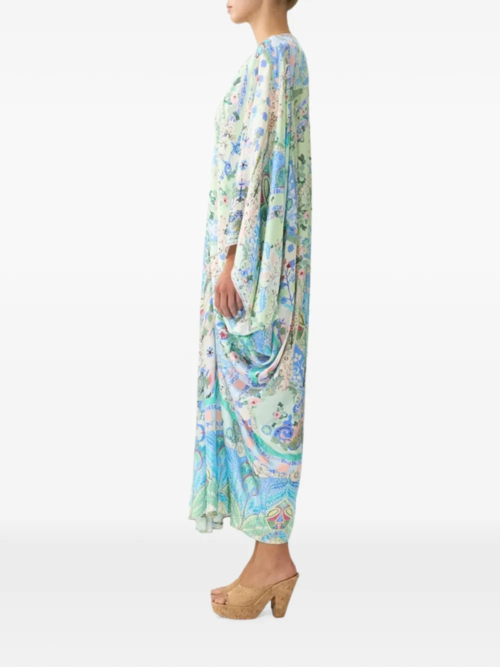 Camilla Midsummer maxi-jurk met bloemenprint en V-hals Groen