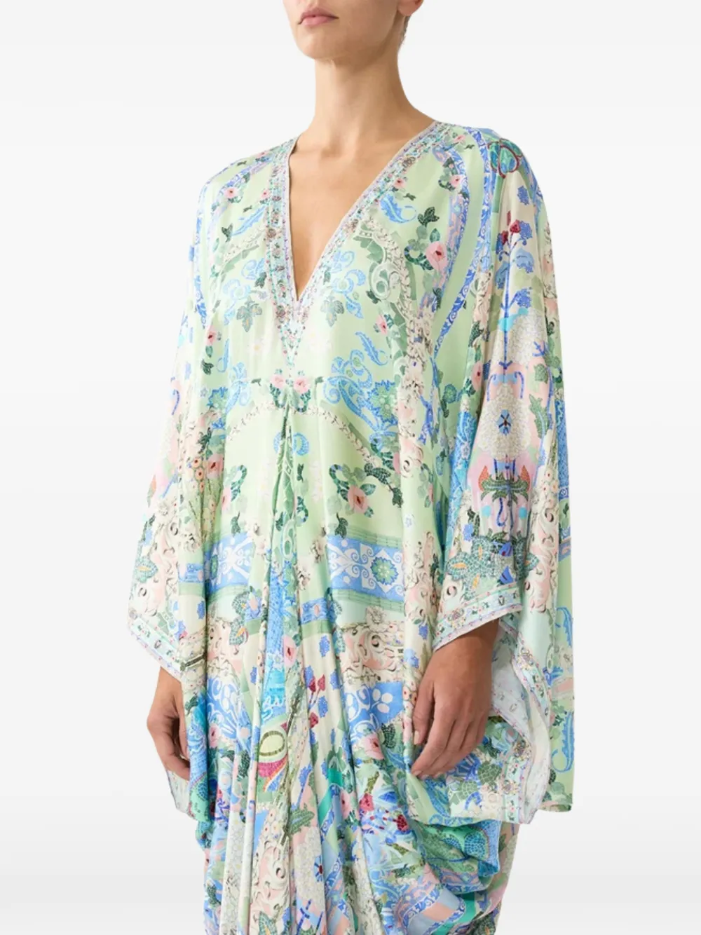 Camilla Midsummer maxi-jurk met bloemenprint en V-hals Groen