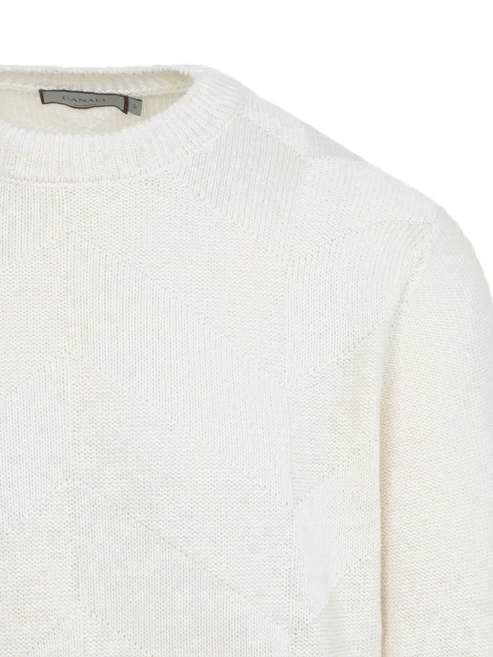  Canali Geometric Knitted Jumper - Neutrals 