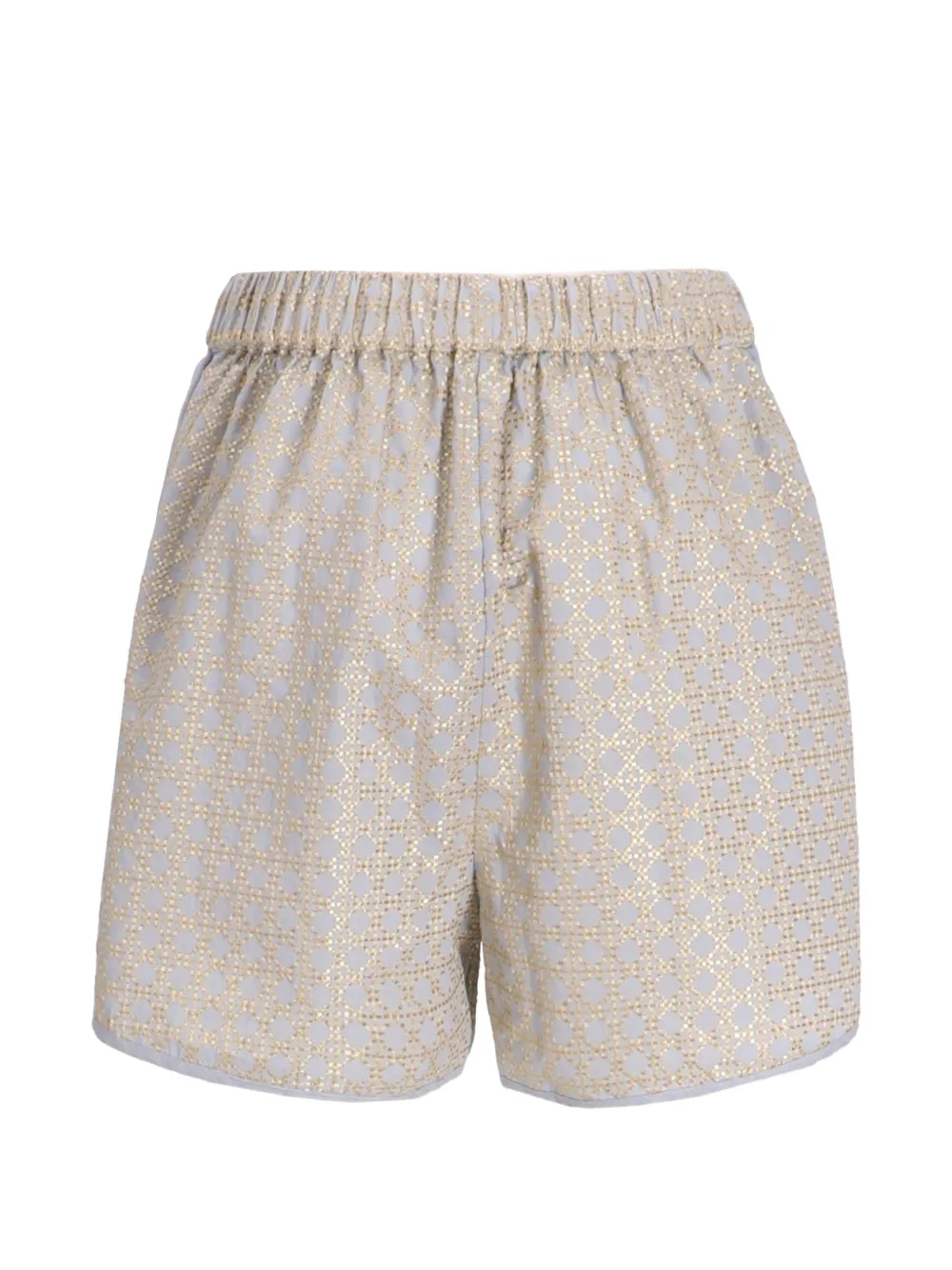  Greek Archaic Kori Geometric-pattern Shorts - Grey 