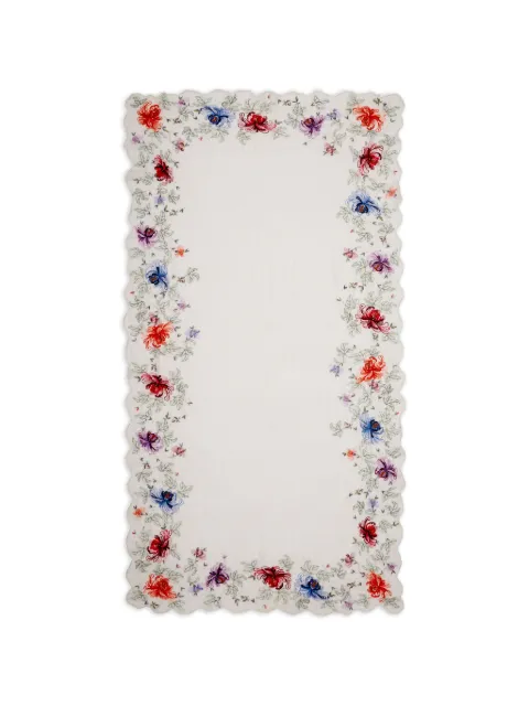 Faliero Sarti floral-embroidered scalloped scarf