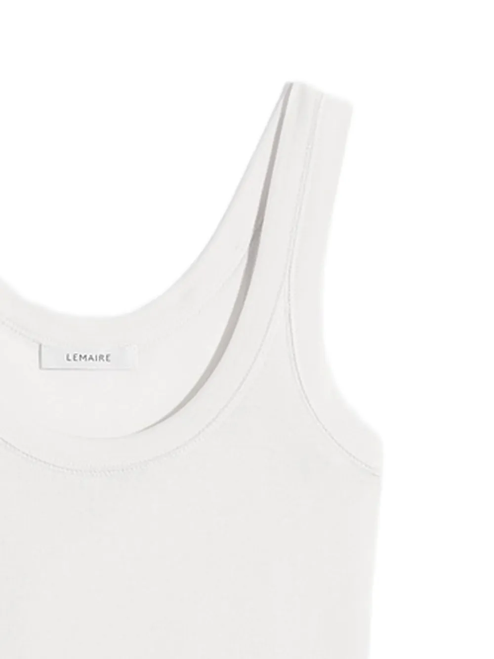  Lemaire Ribbed Scoop-neck Top - White 