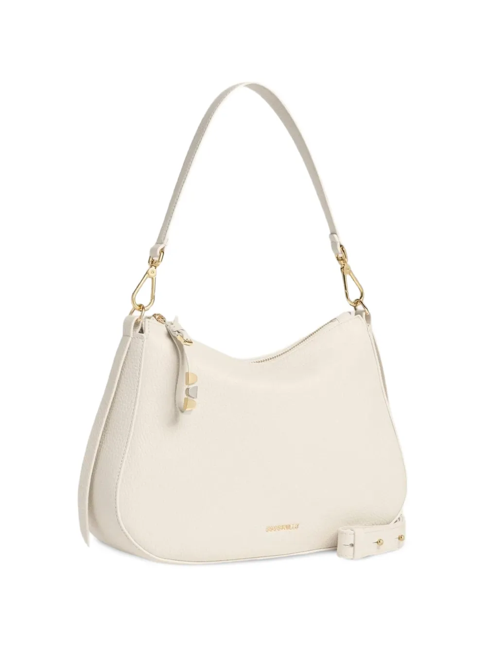 Coccinelle Kleine Nory leren schoudertas Beige