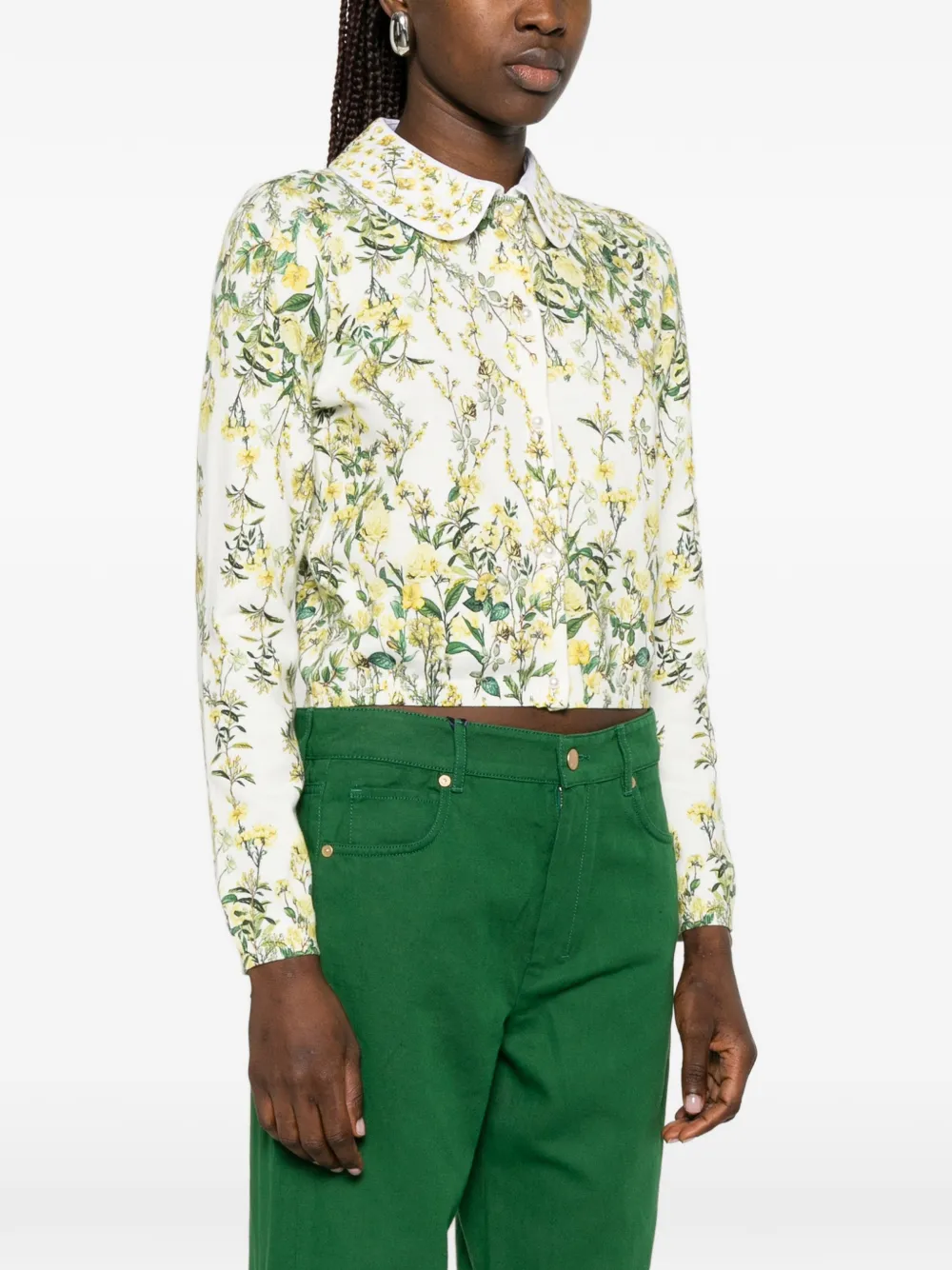 alice + olivia Vest met print en kraag Wit