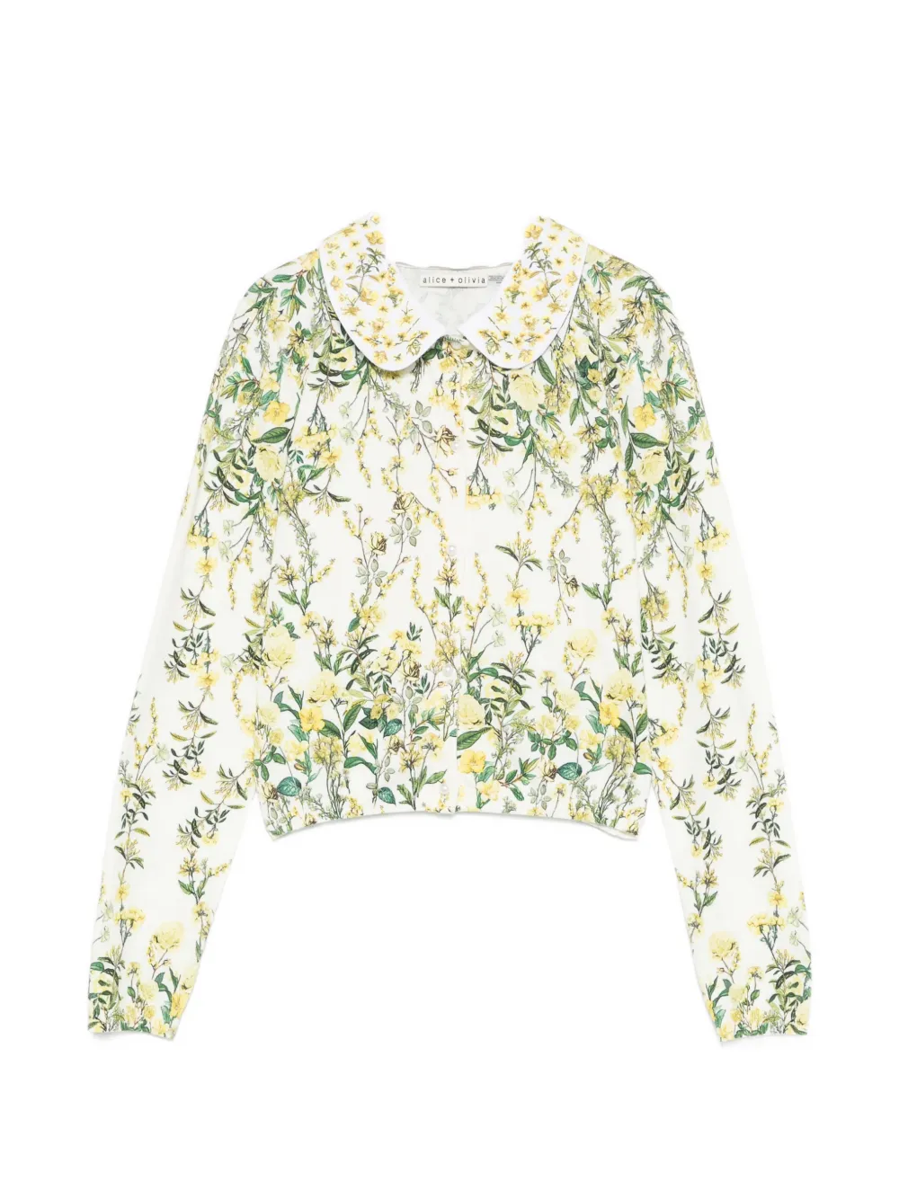 alice + olivia printed collar cardigan - Bianco