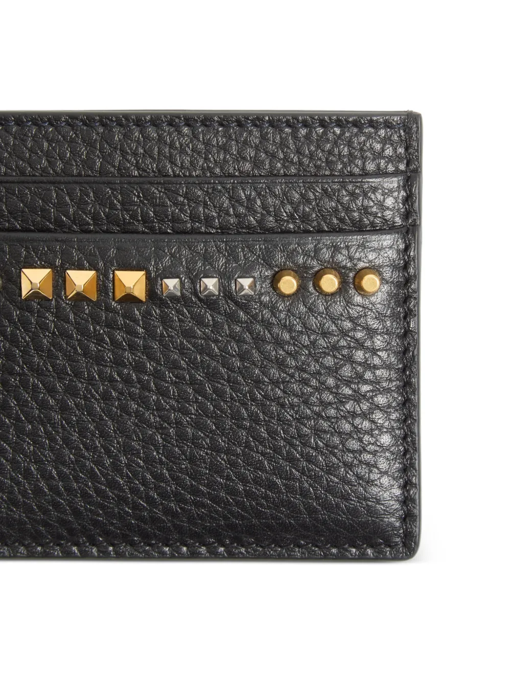 Valentino Garavani Rockstud pasjeshouder van bewerkt kalfsleer Zwart