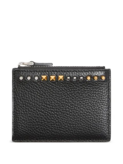 Valentino Garavani Rockstud grainy calfskin card holder