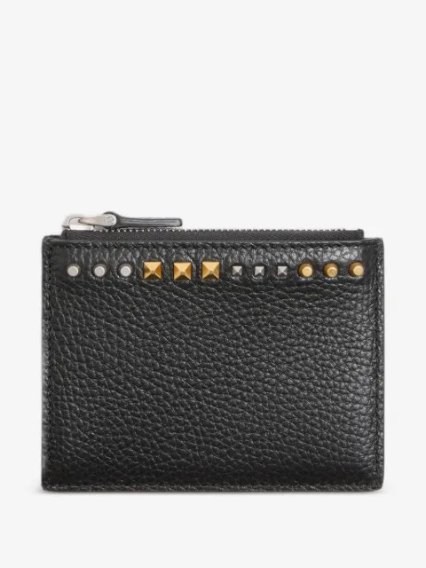 Valentino Garavani Rockstud grainy calfskin card holder