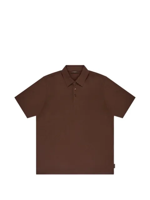 Zanone logo-patch polo shirt