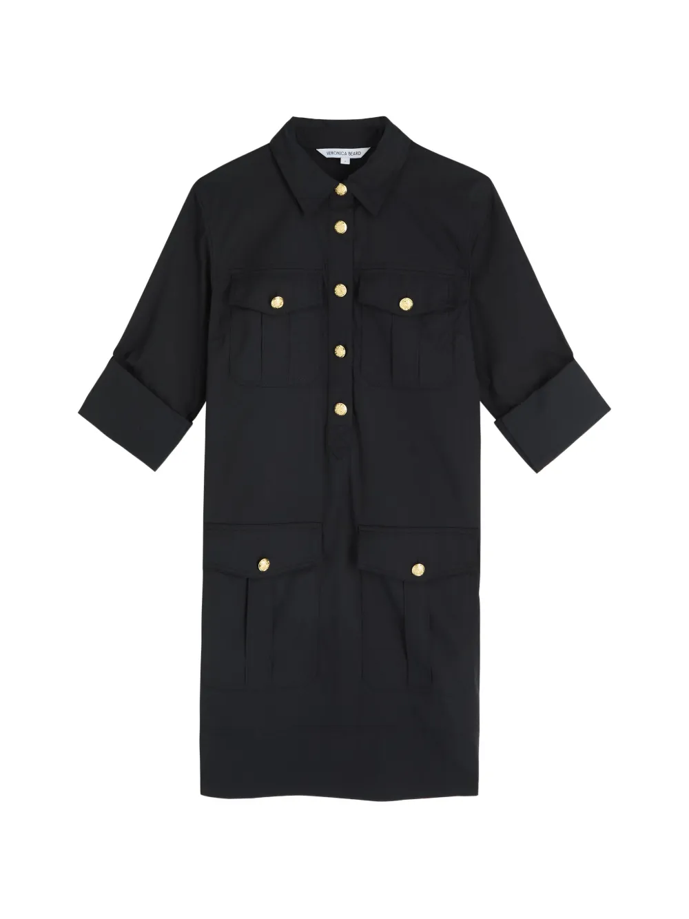 Veronica Beard flap-pocket shirt midi dress - Nero