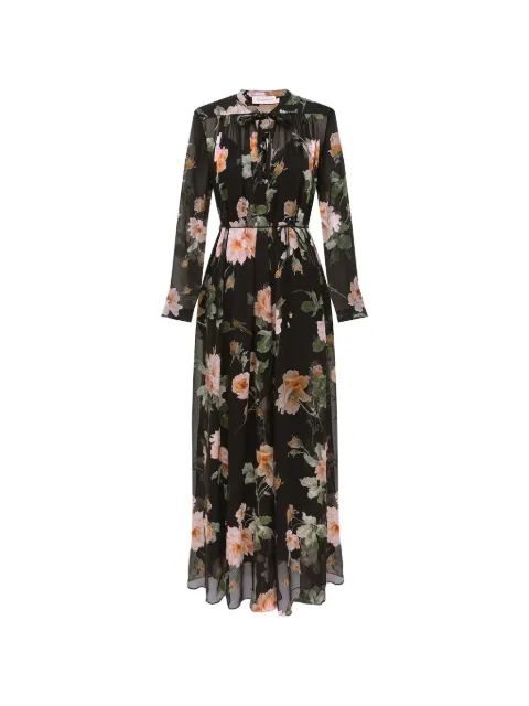 ZIMMERMANN Luna burnout-sheath lace-detail V-neck maxi dress