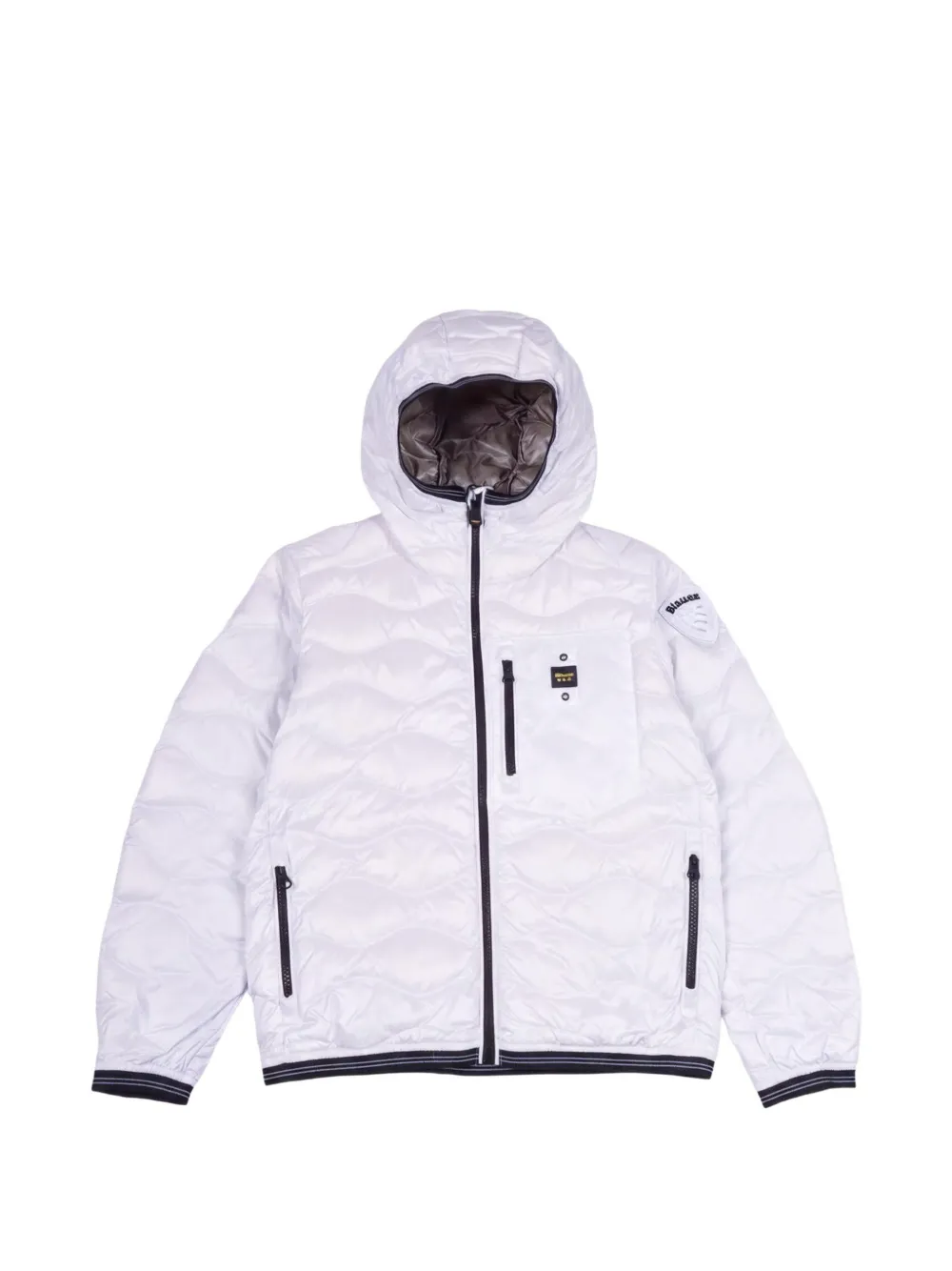 Blauer quilted zip-up hooded jacket - Bianco