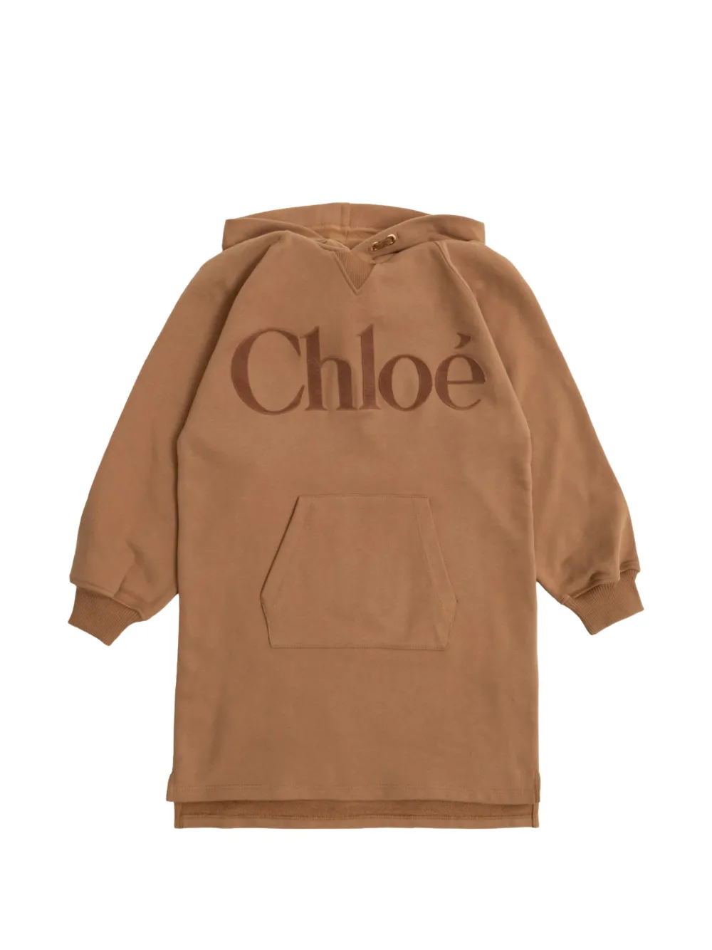 Chloé Kids logo hoodie dress - Brown