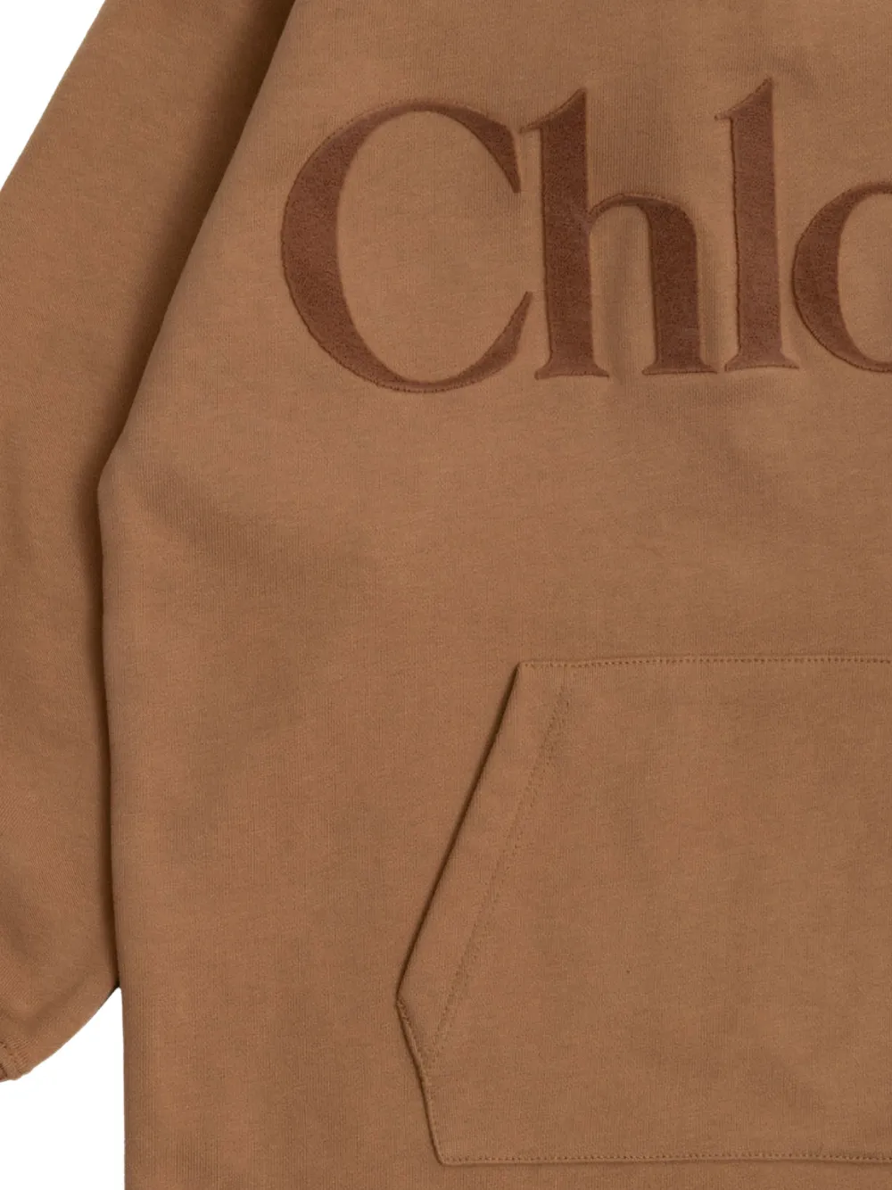 Chloé Kids Hoodiejurk met logo Bruin
