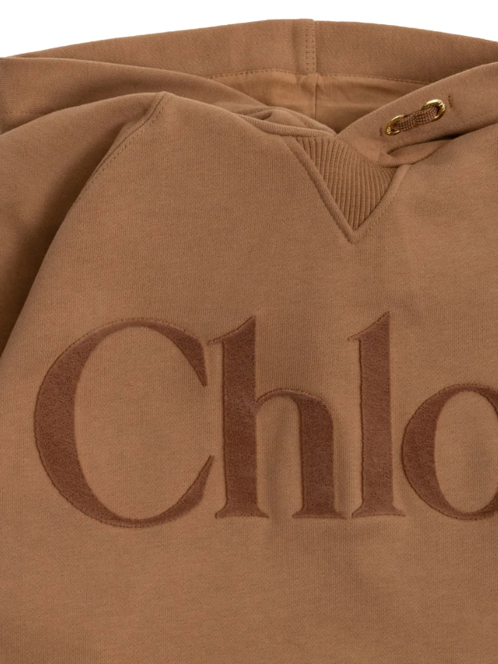 Chloé Kids Hoodiejurk met logo Bruin