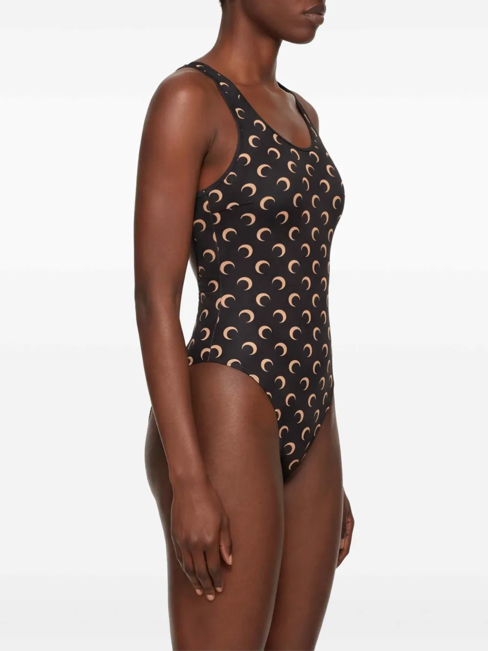 Marine Serre Zwemkleding met maanprint Zwart