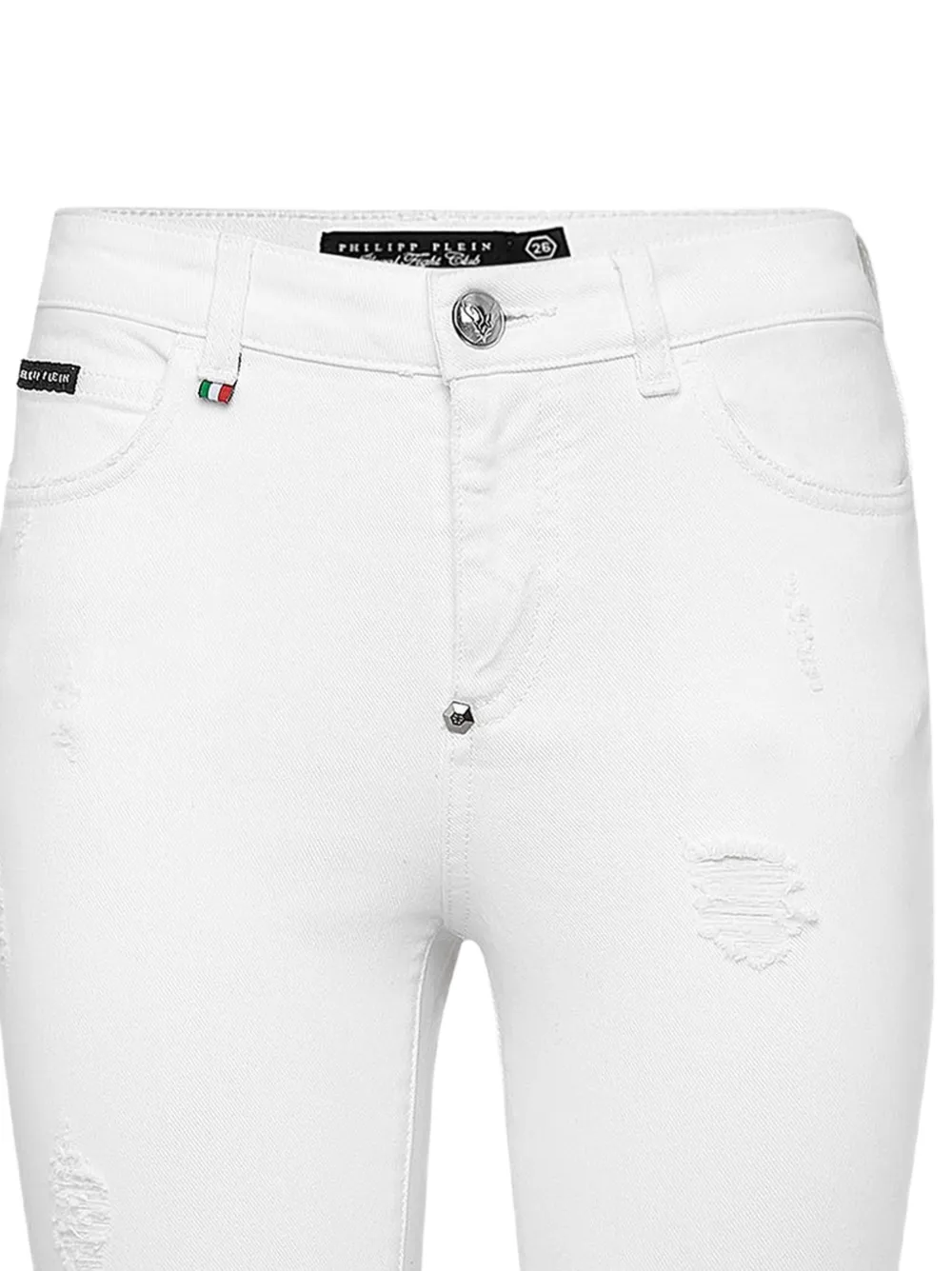 Philipp Plein Gerafelde jeans Wit