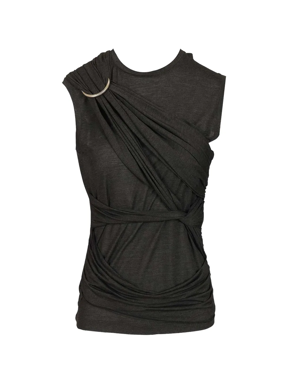 Durazzi Milano draped ring-detail top - Nero