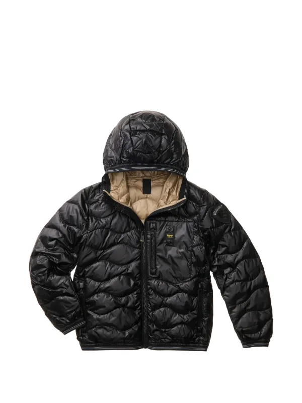 Blauer ウェーブ フーデッド ダウンジャケット | ブラック | FARFETCH JP