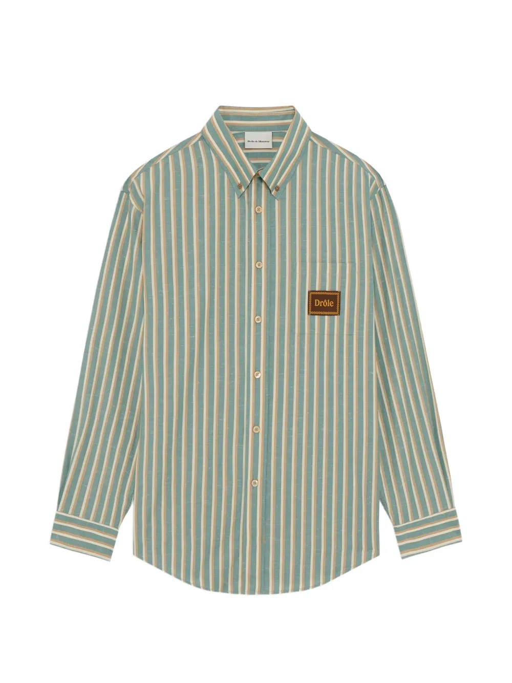 Drôle De Monsieur striped patch shirt - Blu