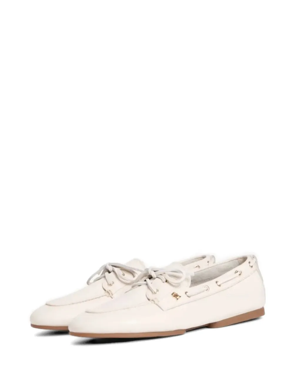 Tommy Hilfiger lace up leather boat shoes - Neutrals