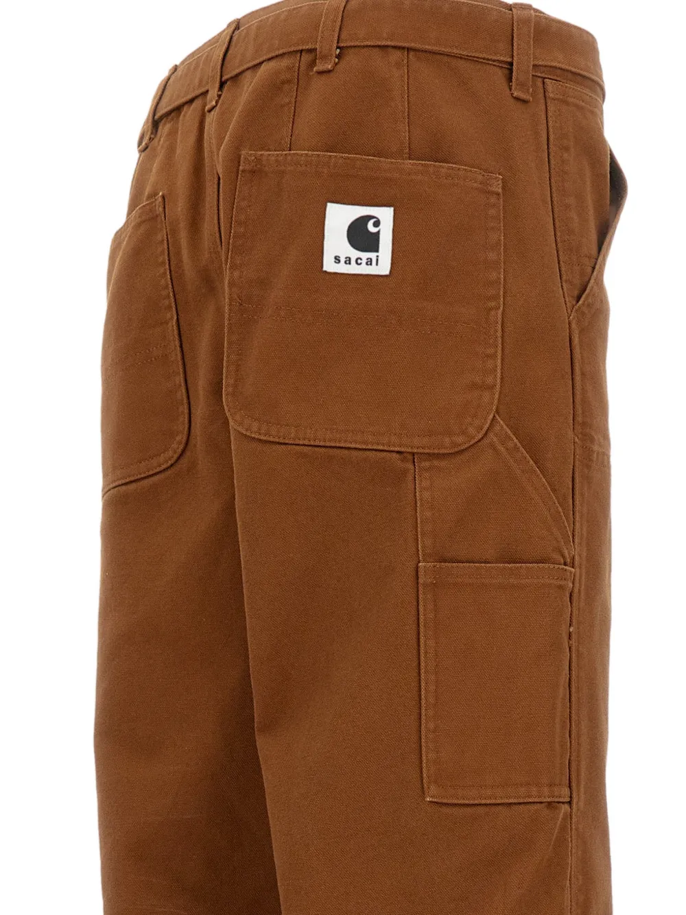 sacai x Carhartt broek met ceintuur Bruin