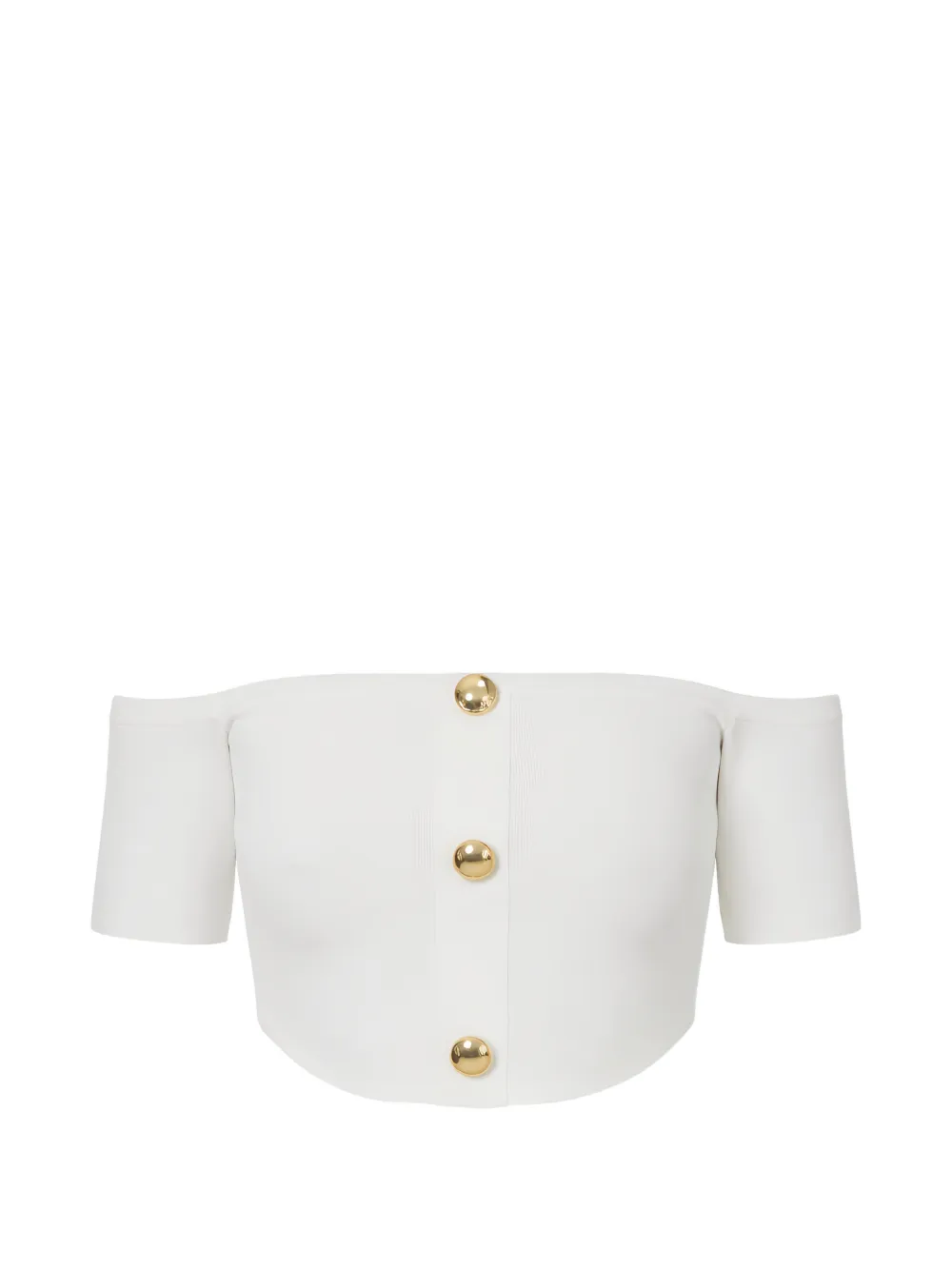 Elisabetta Franchi buttoned off-shoulder top - Bianco