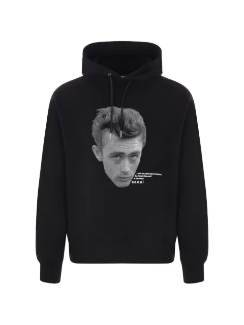 sacai printed hoodie