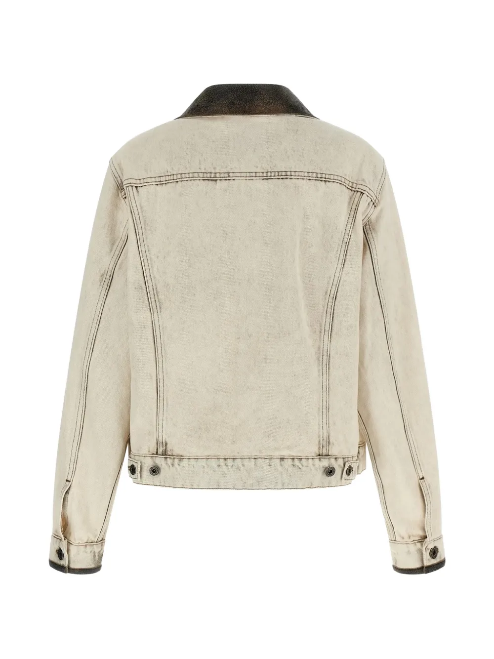 Miu Miu button-up collared logo jacket - Grigio