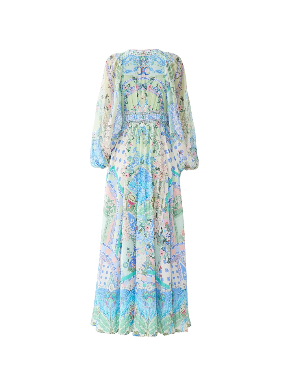 Camilla Midsummer Mosaics maxi-jurk Blauw