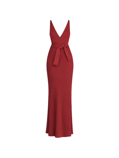 Gloria Coelho V-neck belted maxi dress