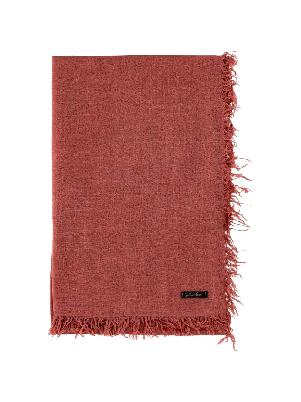 Faliero Sarti fringed rectangle scarf - Rosso