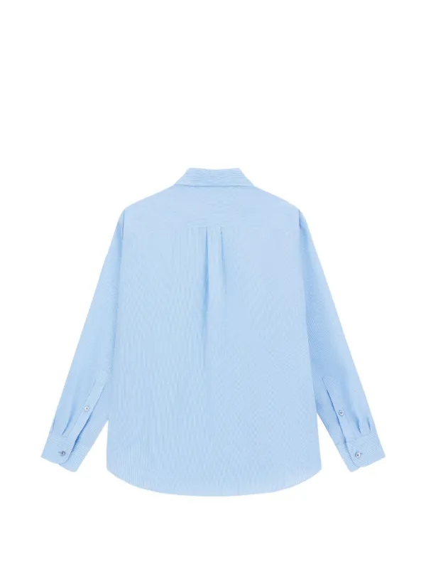 Giorgio Armani ストライプ Vネックシャツ | ブルー | FARFETCH JP