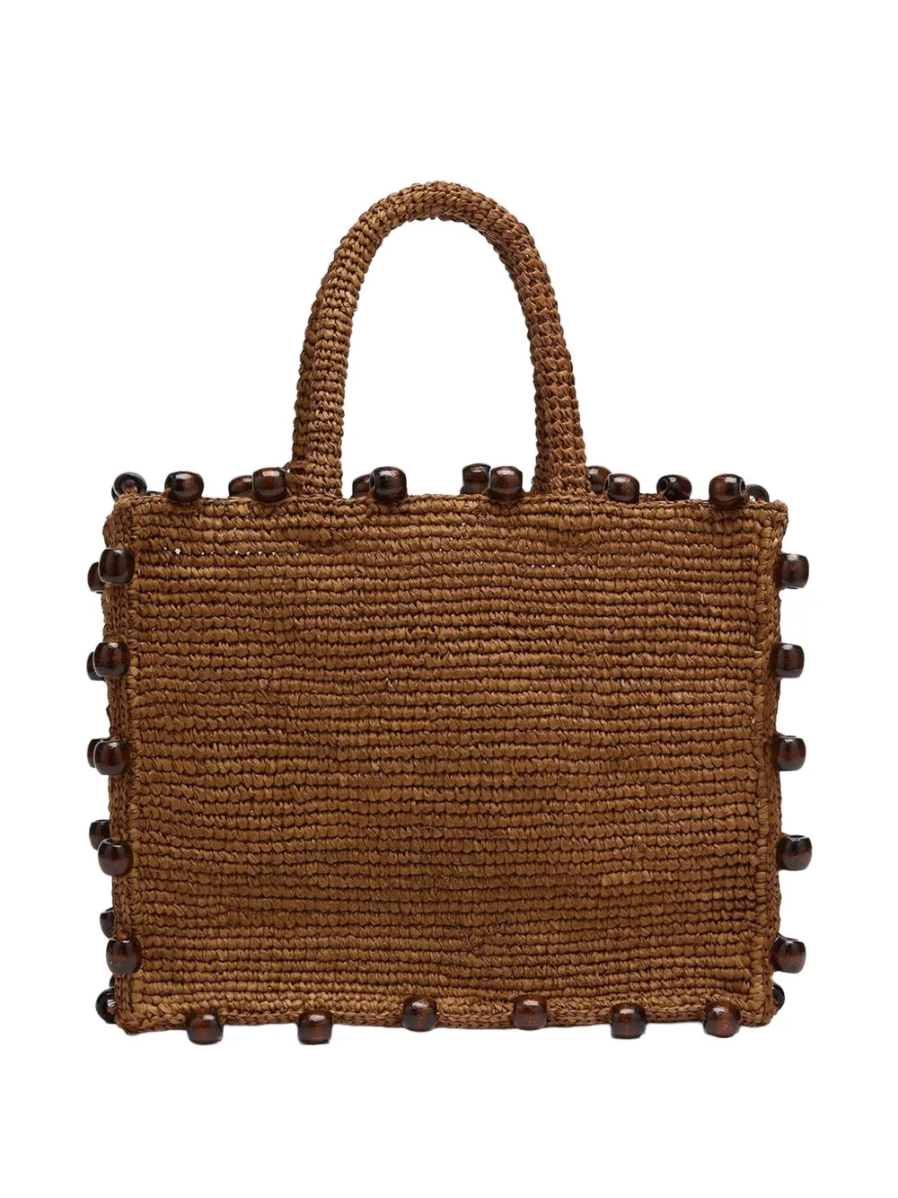  Mc2 Saint Barth Beaded Logo-embroidered Shoulder Bag - Brown 