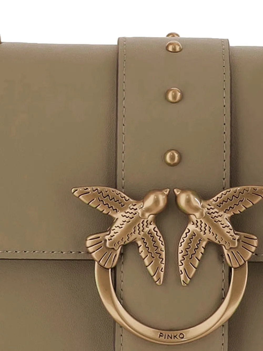 PINKO Love One leren schoudertas Groen