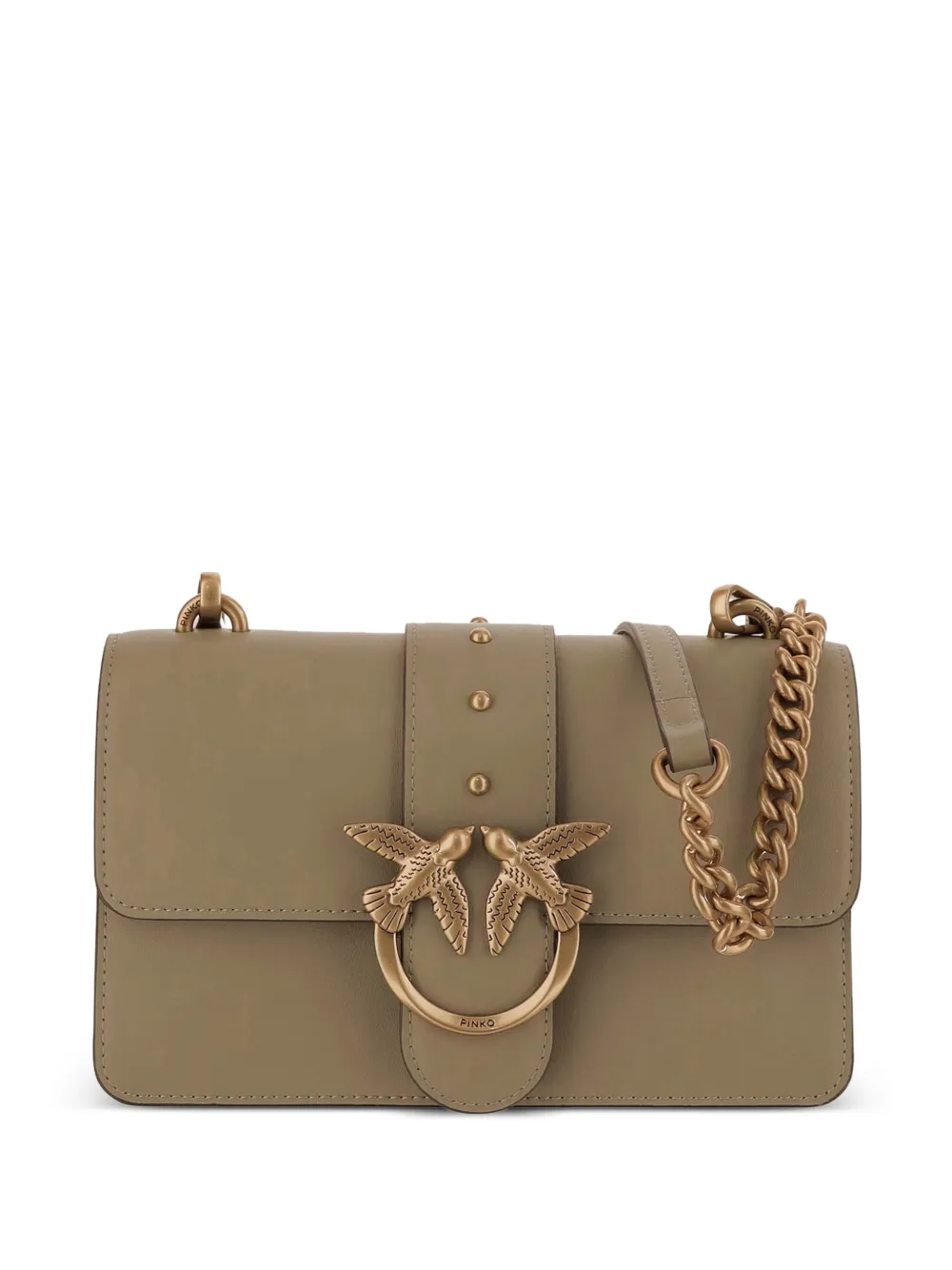 PINKO mini Love One leather shoulder bag - Verde